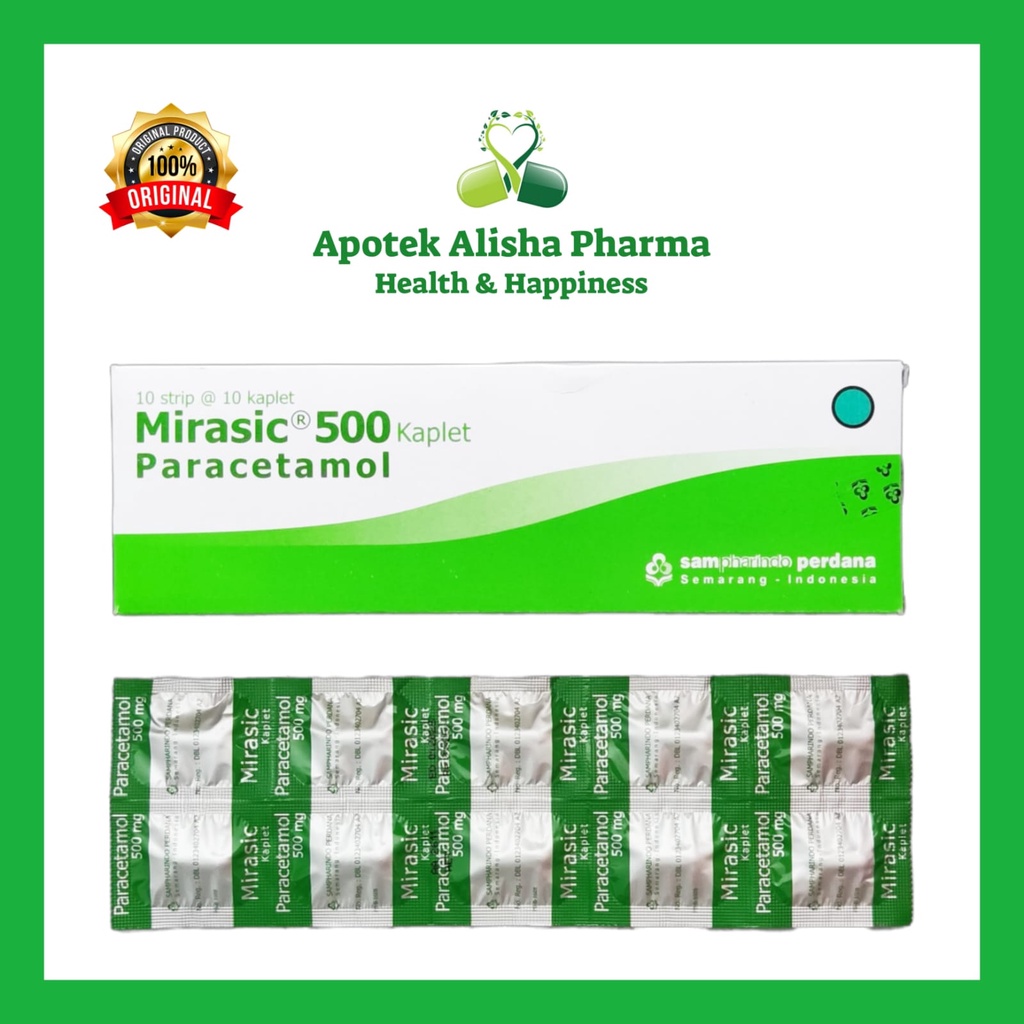 MIRASIC Strip 10 Kaplet - Mirasic Tablet Obat Panas Demam Pereda Nyeri Sakit Kepala Sakit Gigi Anak Dewasa / Mirasik Tablet