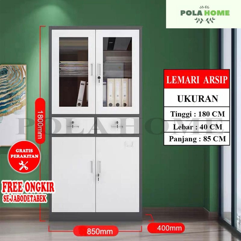 POLA FREE ONGKIR+RAKIT Filing Cabinet Besi Lemari Arsip Kantor