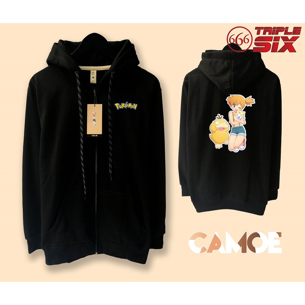 Jaket Hoodie zipper Anime Pokemon Misty Togepi Psyduck