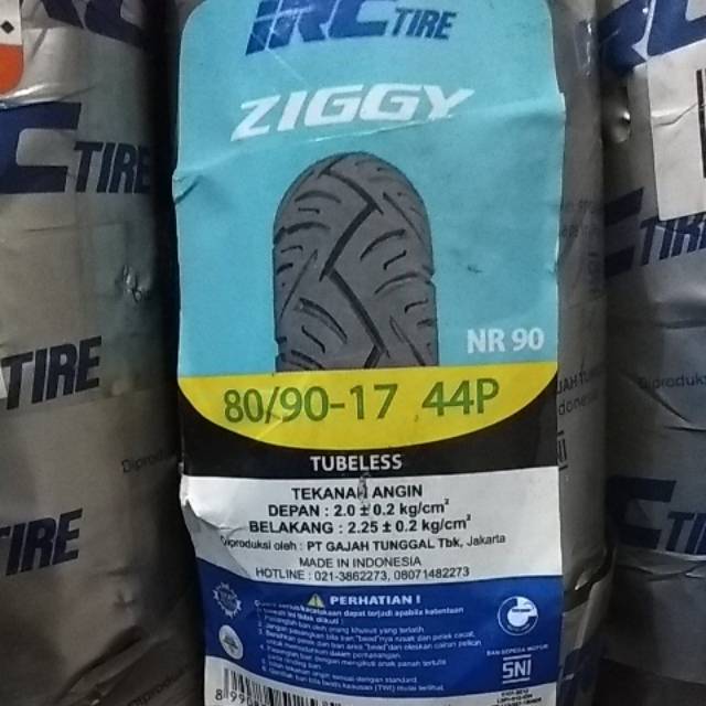 Ban Luar IRC 80/90-17 NR90 ziggy Tubeless