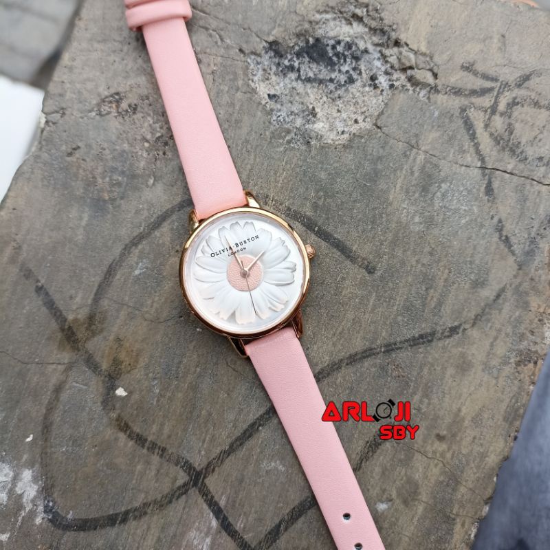 JAM TANGAN WANITA OLIVIA BURTON BEE BUNGA LEATHER