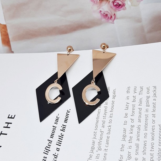 Anting Fashion Titanium Jurai Panjang Import Kdrama Kpop Korea - BE338