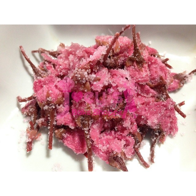 Sakura flower tea , mengandung Garam , keadaan Basah WAJIB disimpan di kulkas.