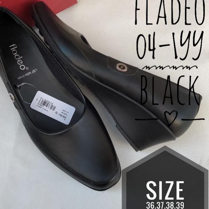 10.10 Promo >> SEPATU PANTOFEL HITAM WANITA ORIGINAL FLADEO KODE 08/04