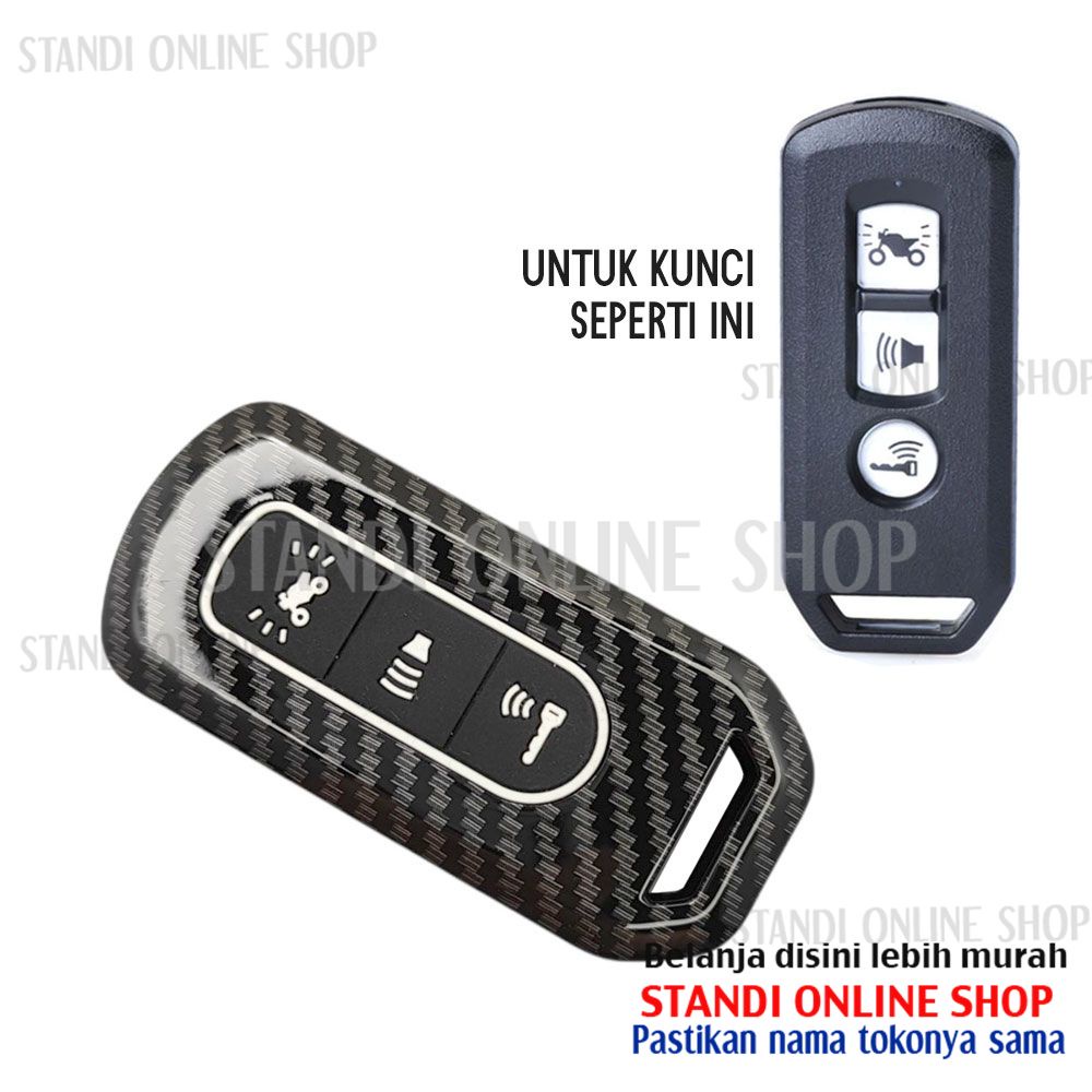 Cover Remote Sarung Kunci Smartkey Carbon Case Motor Honda PCX