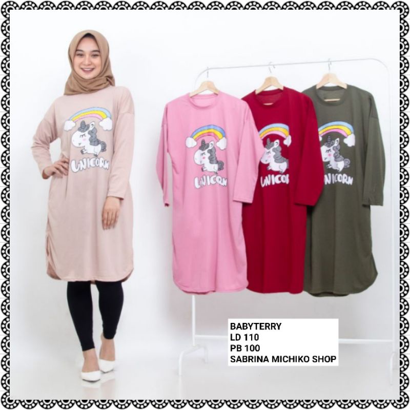BAJU TUNIK LD 110 UNICORN RAINBOW ATASAN WANITA BLOUSE