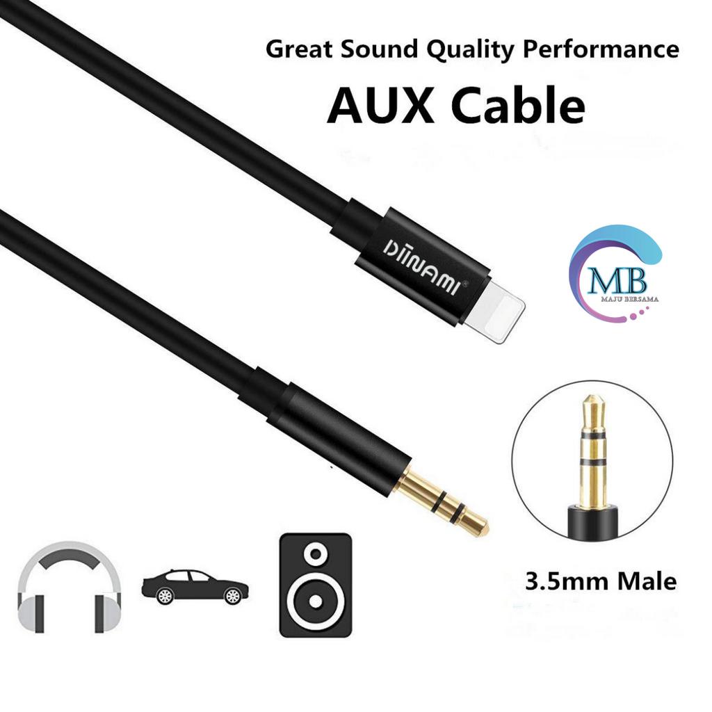 DIINAMI kabel iphone Lightning to aux 3.5mm   ,Type C To Jack 3.5MM Premium Nylon kabel Audio MB4820