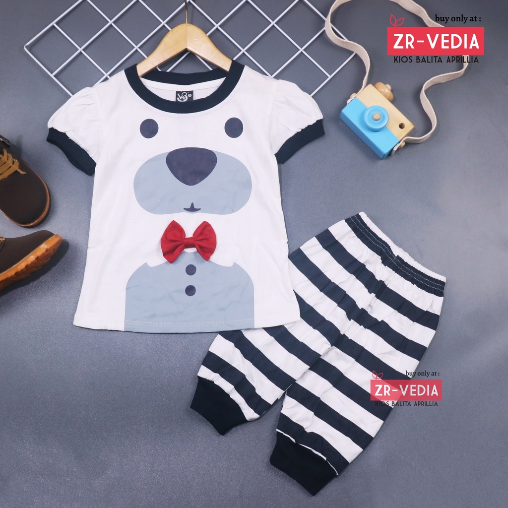 Setelan Momo Kids Size Bayi-3 Tahun / EXPORT Quality Baju Karakter Kaos Lengan Pendek Celana Pendek