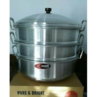 Dandang Langseng Steamer Maspion Jawa Aluminium 40cm Susun 3