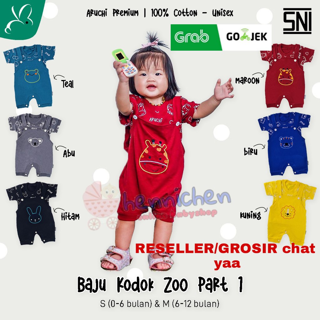 PROMO 7.7 PROMO BAJU LEBARAN MURAHARUCHI ROMPER SEGIEMPAT BAJU KODOK ZOO SERIES PREMIUM BAJU BAYI BAJU ANAK ROMPER BAYI 0-12 BULAN