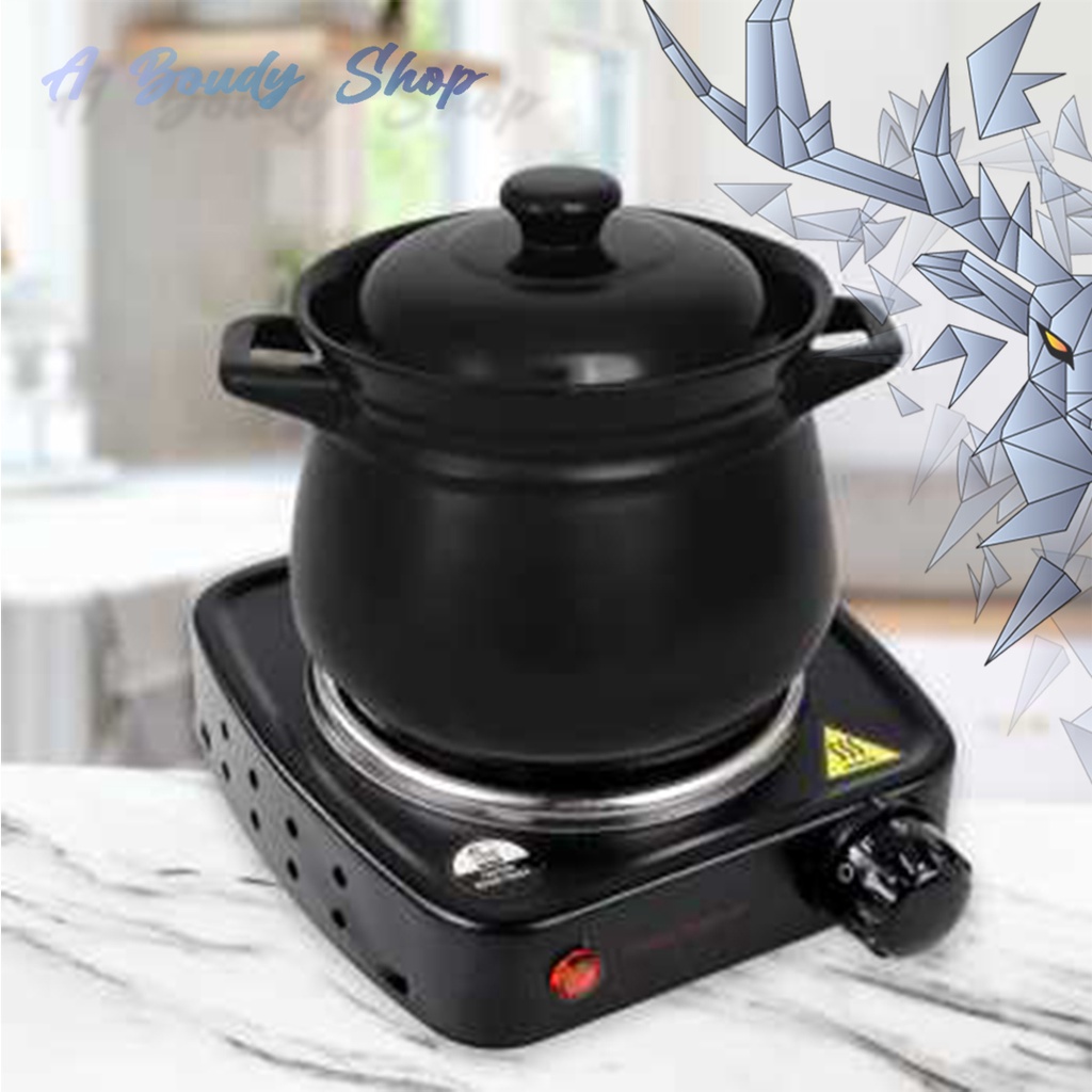 Kompor Listrik Portable Mini Hot Plate Cooking 500 Watt Tegangan 220 Volt 50 Hz Material ABS Metal L