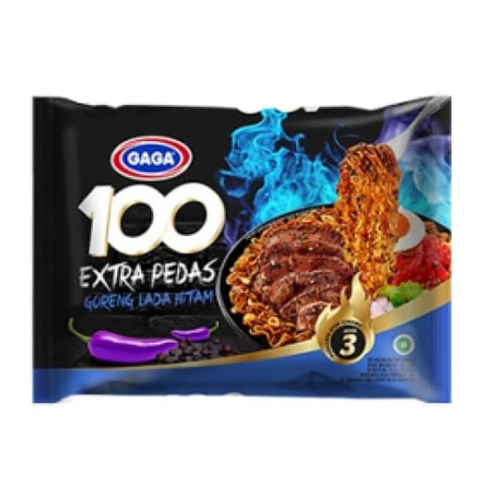 GAGA 100 Extra Pedas Goreng Lada Hitam 85g