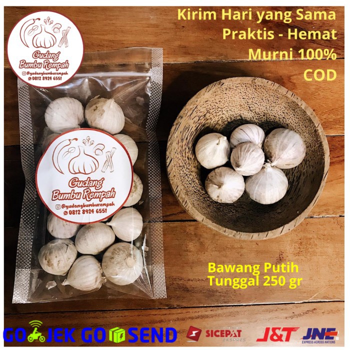 

&215© Bawang Putih Tunggal 100 gr Rempah Bumbu Dapur Super Keren