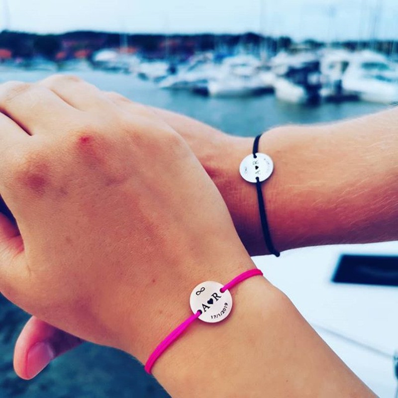 Gelang Tangan Tali Merah Adjustable Aksen Tulisan Make A Wish Love Bahan Stainless Steel