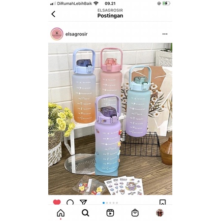 Botol Minum Viral Botol Motivasi Ukuran 2000ml