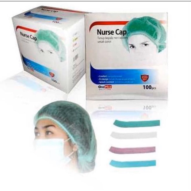 NURSE CAP / TOPI PERAWAT KARET ONEMED (HARGA PER BOX ISI 100 PCS)