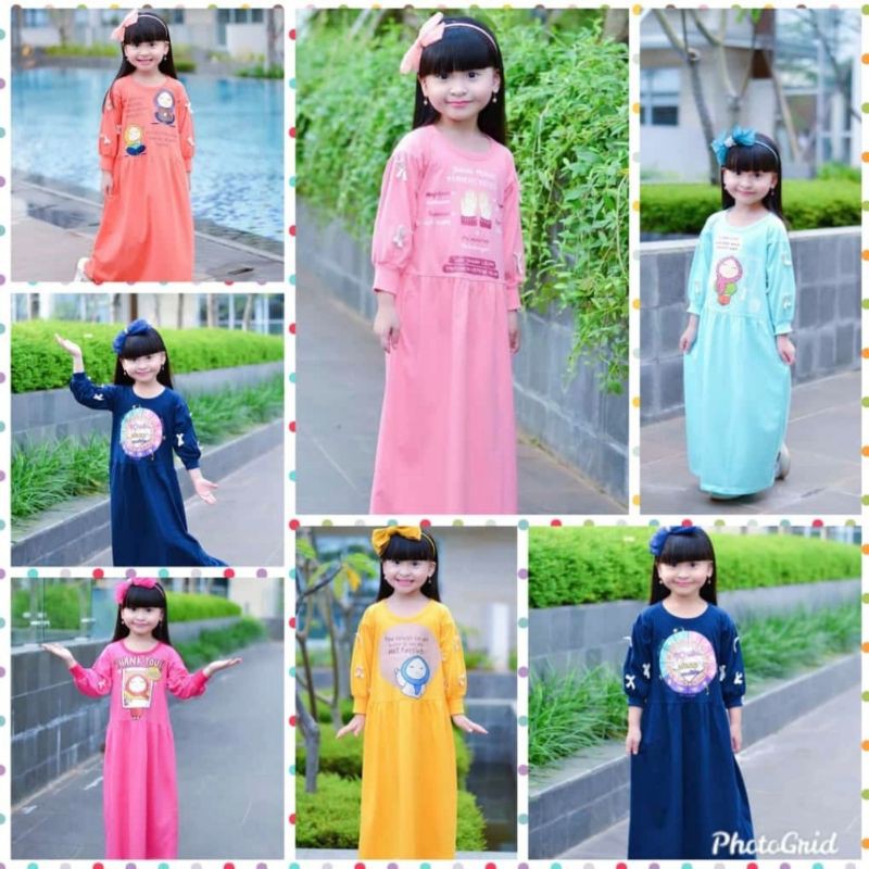 Gamis Kaos Anak Shalu Kids Murah