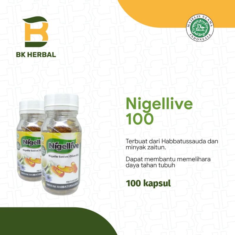 

Nigelive Kapsul Plus Minyak Zaitun Habbatussauda 100 Kapsul