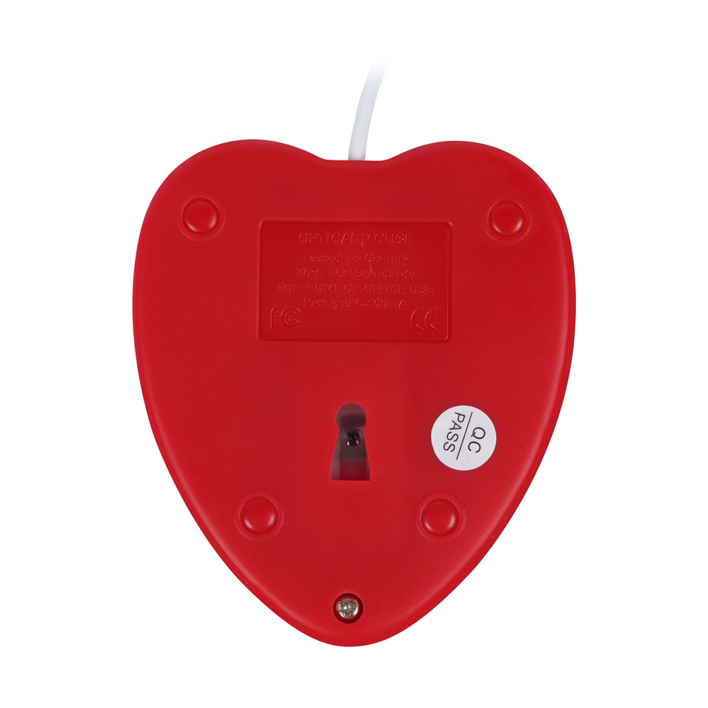 Cute Love Heart Shape Wired Mouse Portable Mini Mice Kartun Mouse Untuk PC Laptop