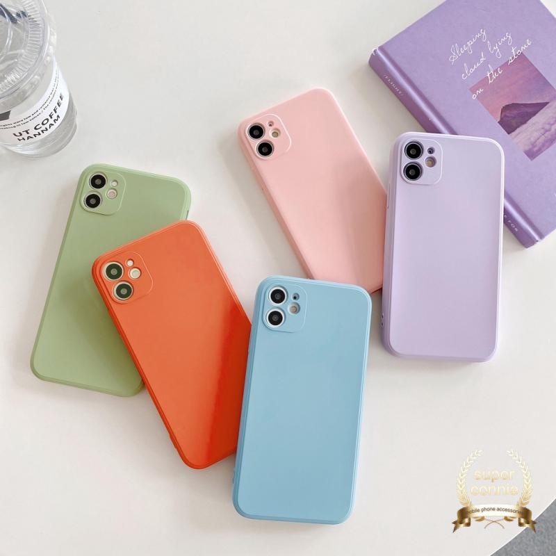 Soft Case Silikon Tpu Warna Polos Untuk Iphone 11 12 13 Pro Max Xs X Xr 7 8 6 6s Plus Se