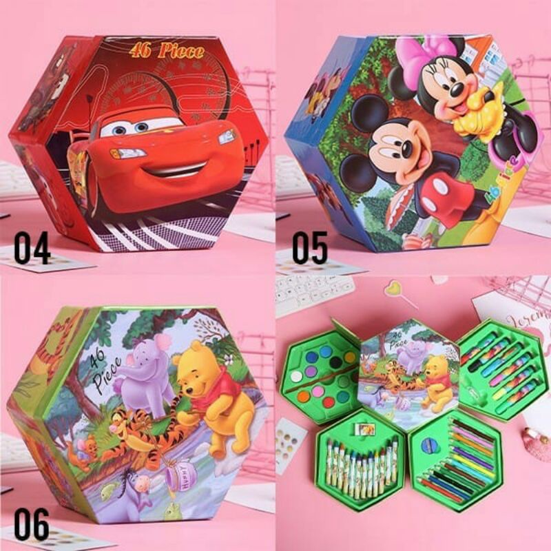 

Crayon Set 46 PCS Shenar Alat Lukis Anak Gambar Free Packing Kardus