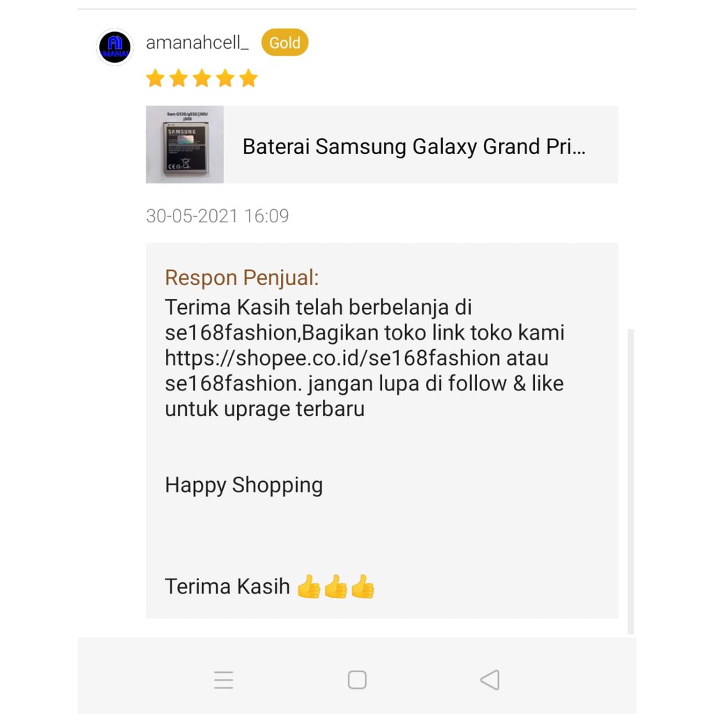 Baterai Samsung Galaxy Grand Prime J2prime J300 J500 original