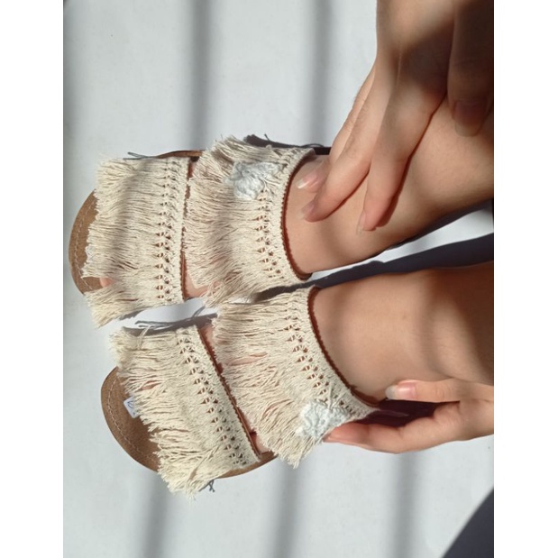 Rumbai butterfly sandal, ethnic slippers, boho sandal, sandal boho, sandal wanita, sandal macrame, s