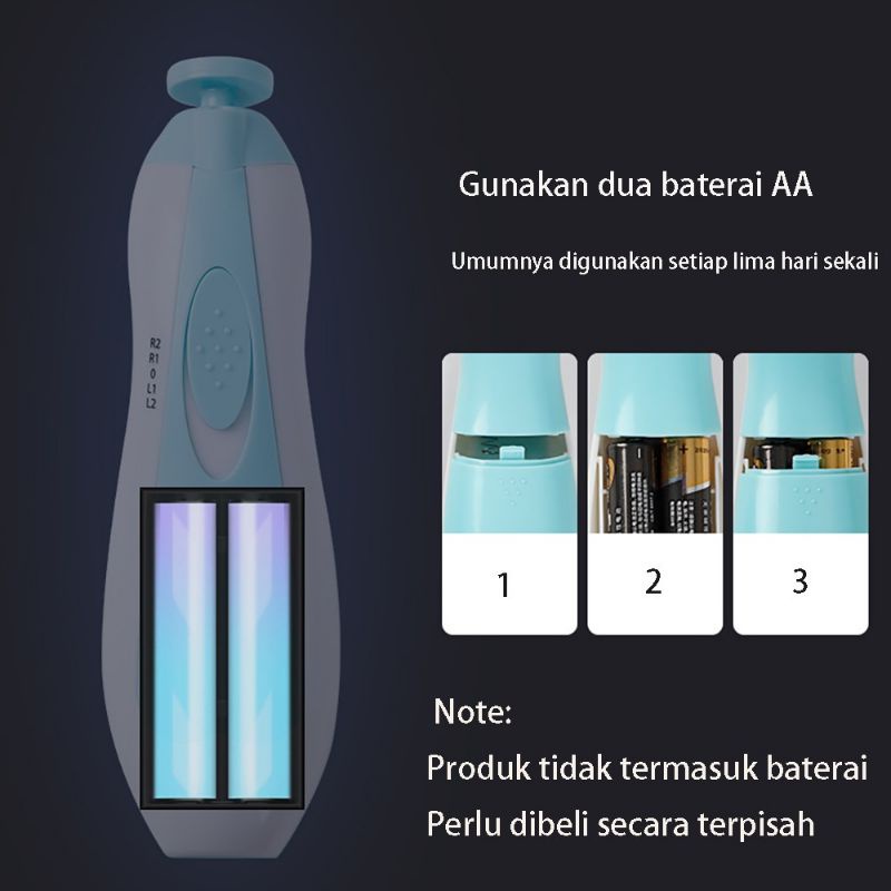 Gunting Kuku Bayi Elektrik 6 in 1 / KURU BABY NAIL TRIMMER ELEKTRIK Alat Gunting Kuku Bayi Elektrik Alat Kikir Kuku Bayi Pemotong kuku