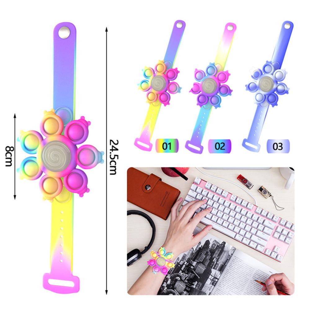 Timekey Mainan Fidget Spinner RGB Pop It Anti Stress Untuk Hadiah Natal Anak G2H1