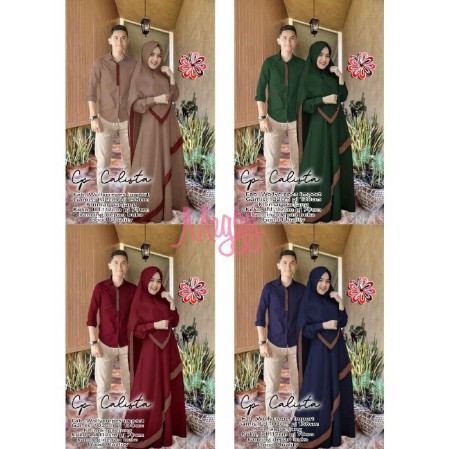 LEBARAN 2021 EDITION | BAJU COUPLE MUSLIM | MUTIF COUPLE 22 BHN RAYON PRINT HALUS TOSCA MARUN MAROON