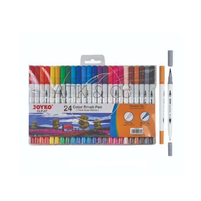 

(BISA COD) Color Brush Pen 24 Colors - Pena Kuas Warna Joyko CLP-07 24 Warna TERBATAS Kode 1185