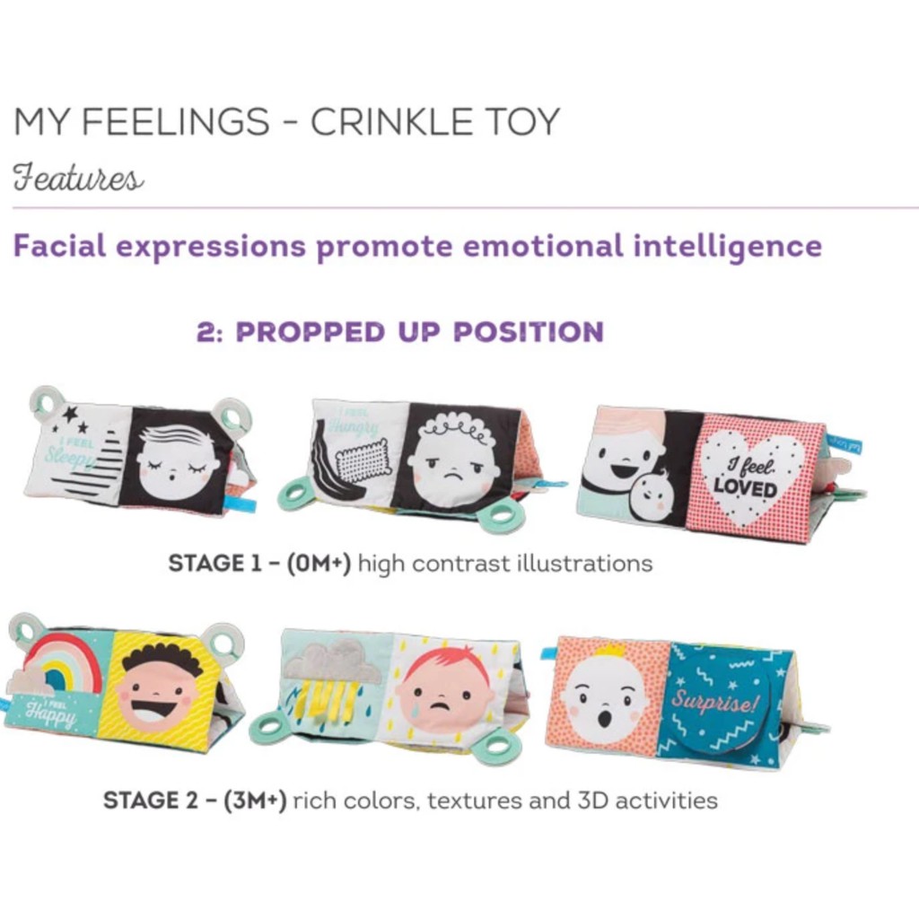 Taf Toys My Feelings Crinkle Toy TafToys Rattle Toys Mainan Gigitan Suara Anak Bayi Motorik Baby Kid Buku Sensory-2