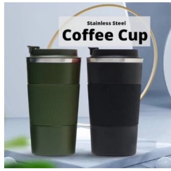 TUMBLER KOPI RUBBER GRIP STAINLESS STEEL 510ML