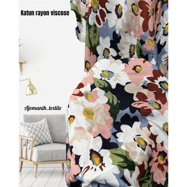 Katun rayon viscose premium motif bunga