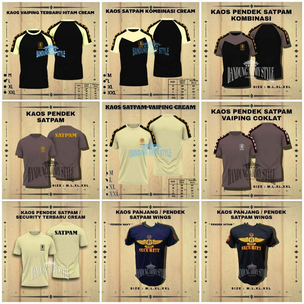 KAOS SECURITY/ KAOS SATPAM /MODEL PAIPING HITAM /BAJU SECURITIIY /BAJU SATPAM TERBARU /KAOS SATPAM