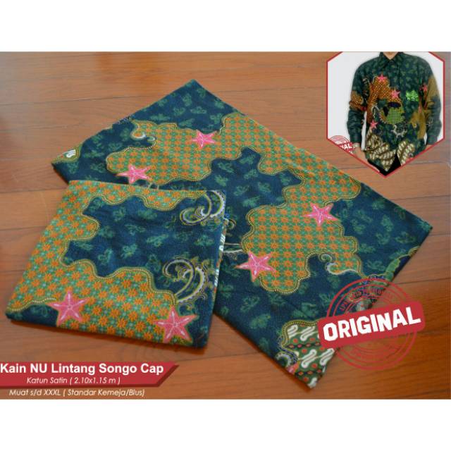 Kain Batik NU lintang songo kombinasi Cap Kemeja batik Nu libtang songo blus batik nu lintang songo
