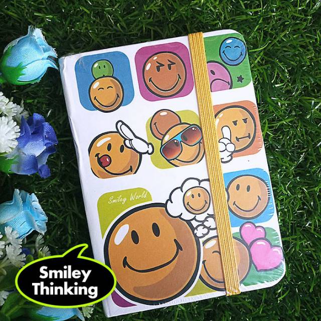 

Mini Memo Saku / Buku Tulis Hard Cover dengan Tali - Smiley