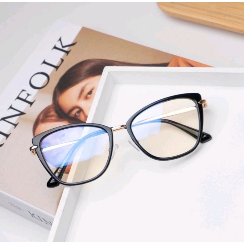 kacamata wanita cat Eye minus atau normal frame 95290