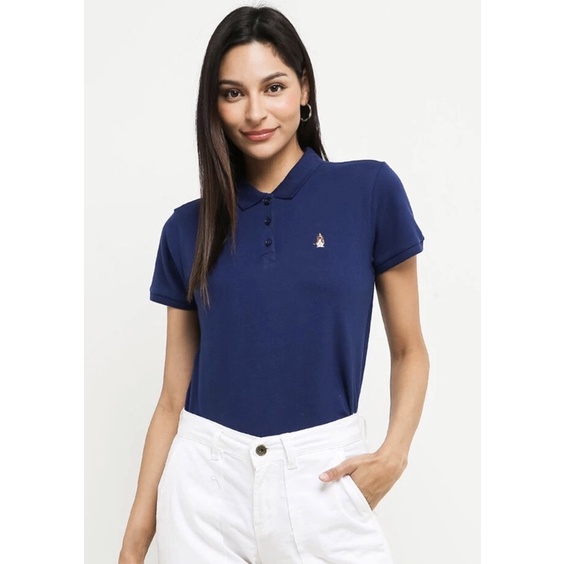 HUSH PUPPIES Original Ardith Polo Shirt Navy Blue Kaos Berkerah Wanita