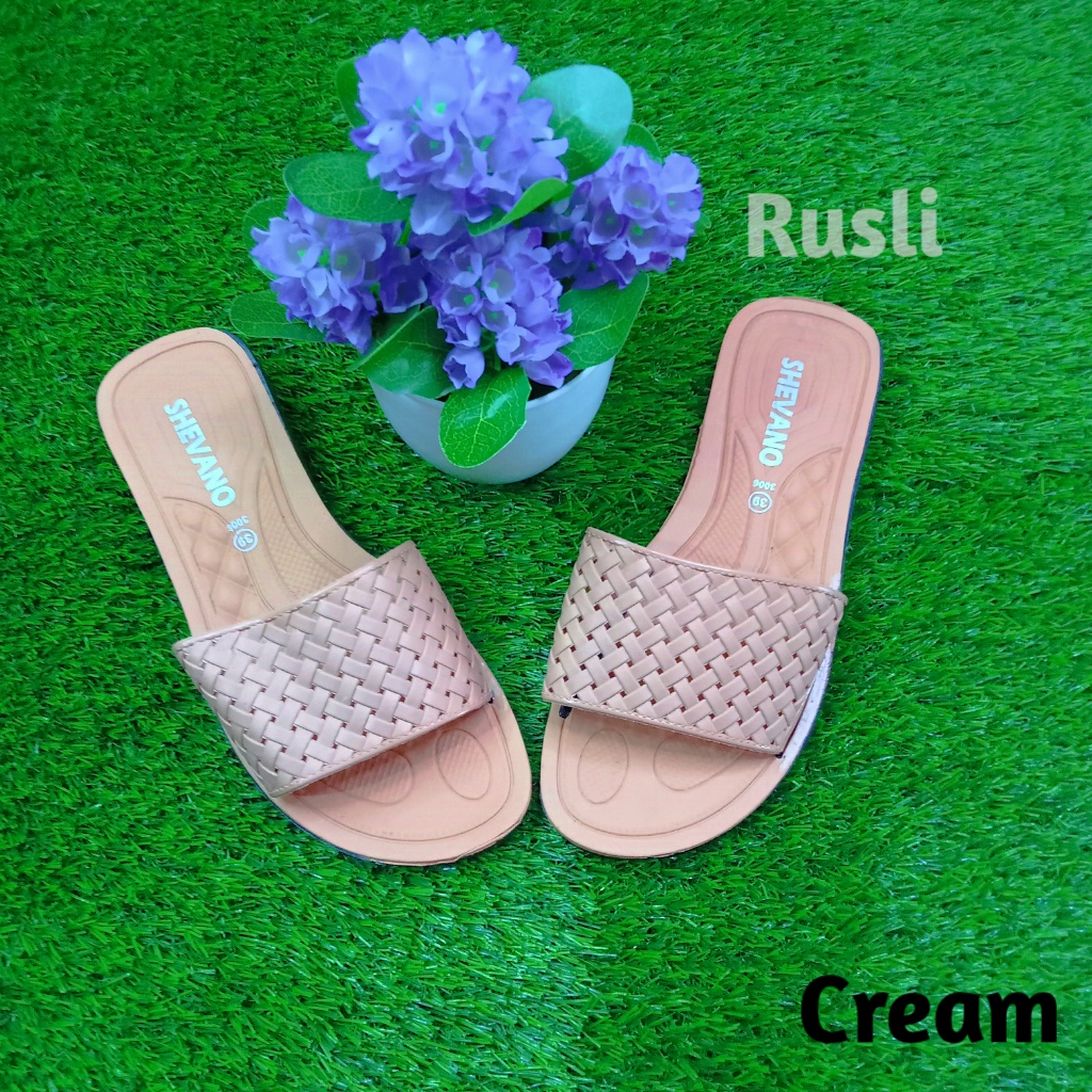 (COD) Sandal Kokop Teplek Wanita Karet Shevano 3006