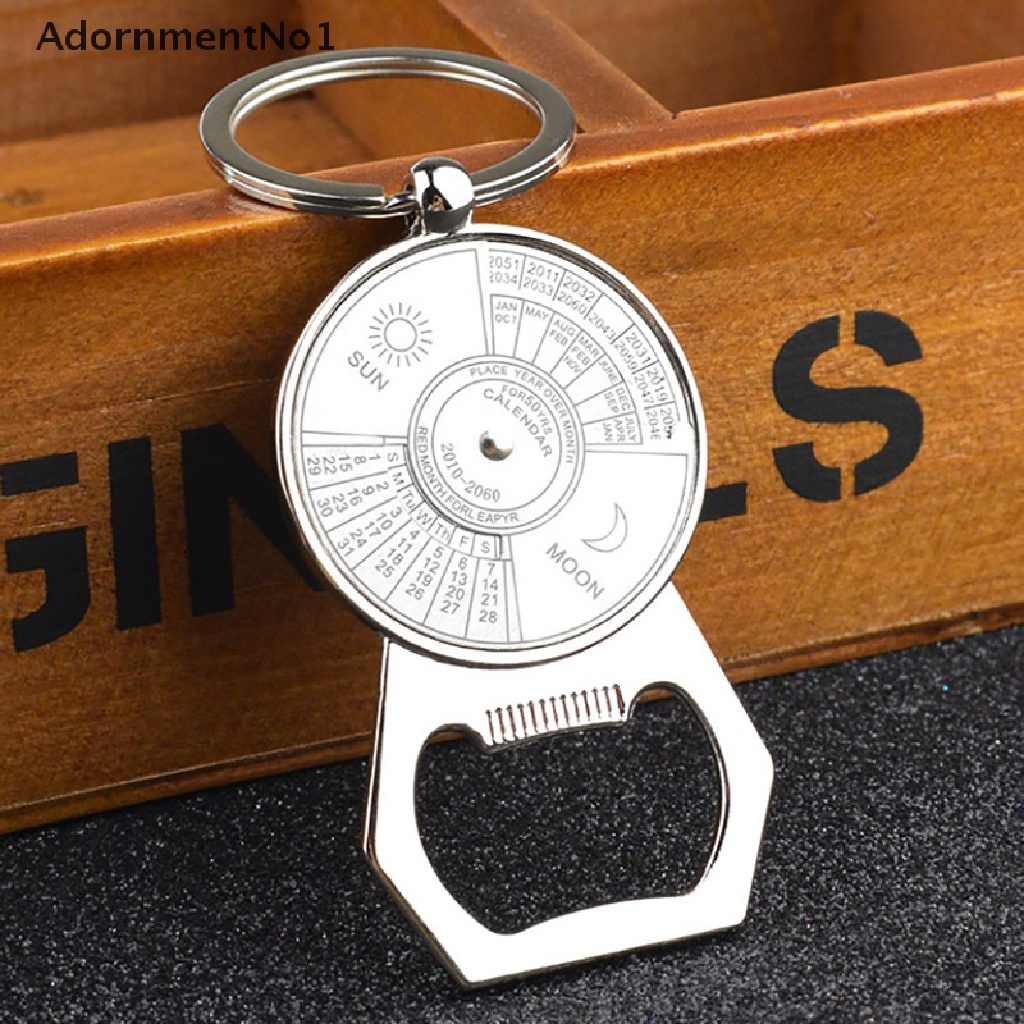 [AdornmentNo1] Silver Color 50 Years Super Perpetual Calendar Key Chains Bottle Opener KeyChain [new]