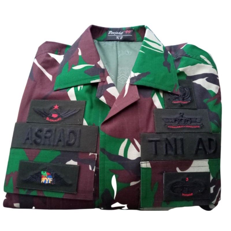 baju pdl wol sritek asli tni