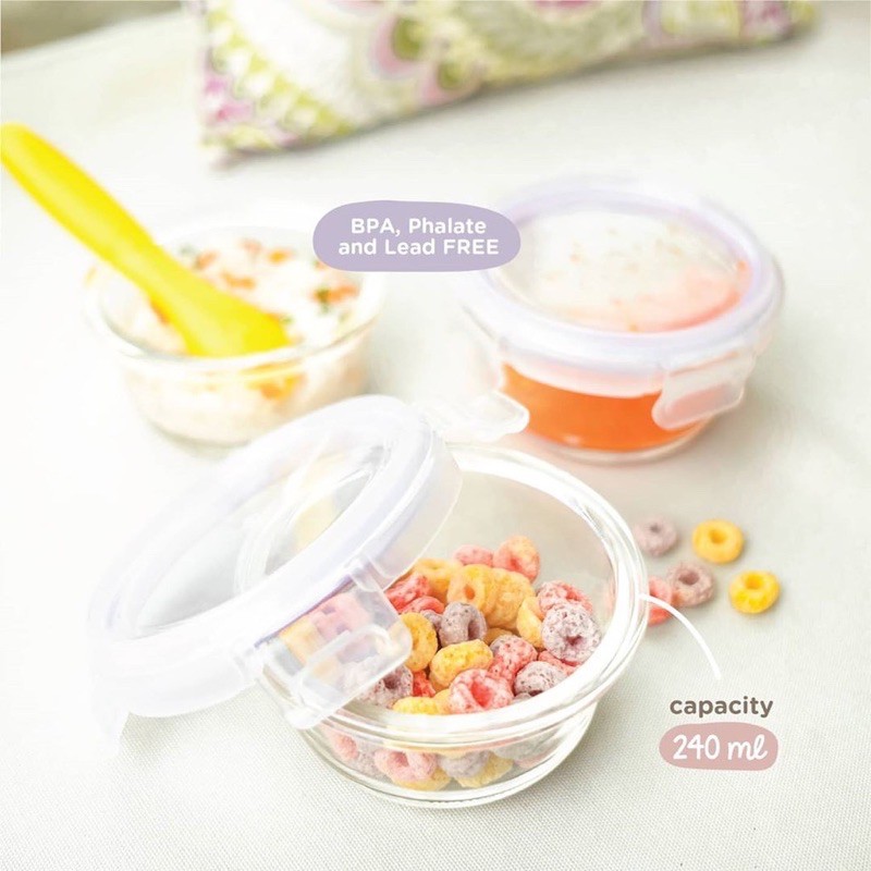 little dimple food container 240ml isi 3 (series pertama)