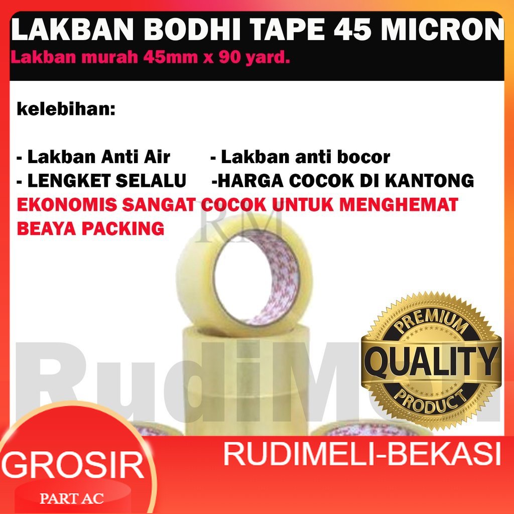 

(HARGA PER DUS)LAKBAN TEBAL /ISOLASI BENING COKLA UK 2INCH (45 MM X 90 YARD)