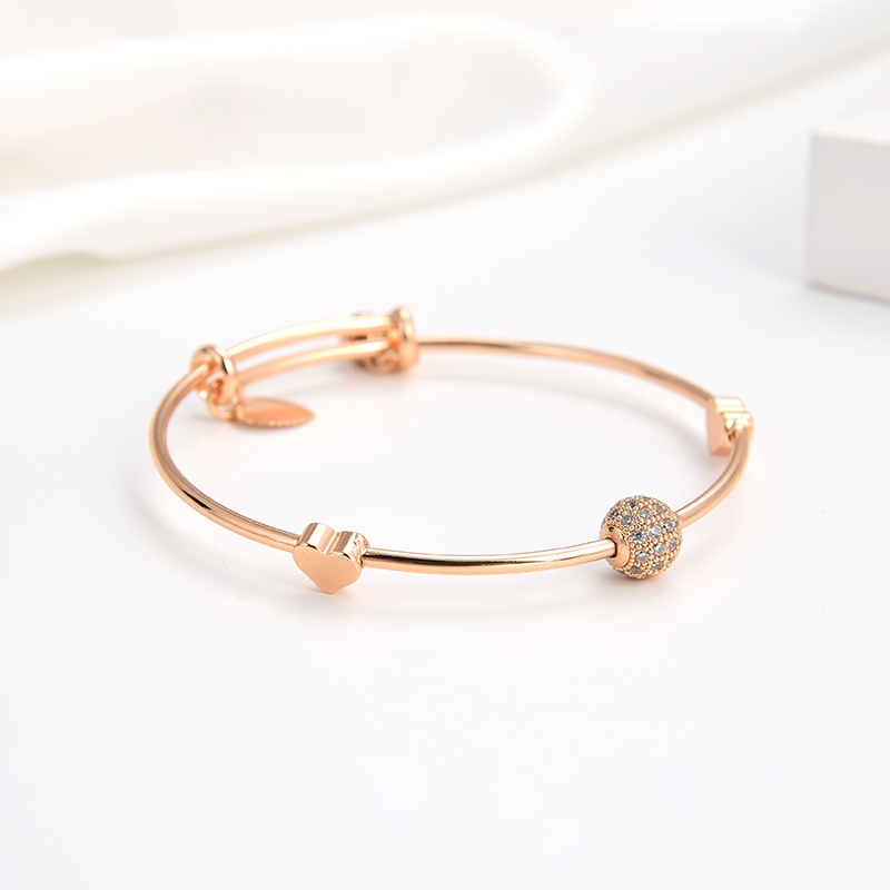 COD Gelang Titaniun Bangle Perak Wanita Diamond Titanium Premium Lapis 18K Anti Karat Berlian Korea Untuk Wanita Perhiasan perak 54b-133B-Emas