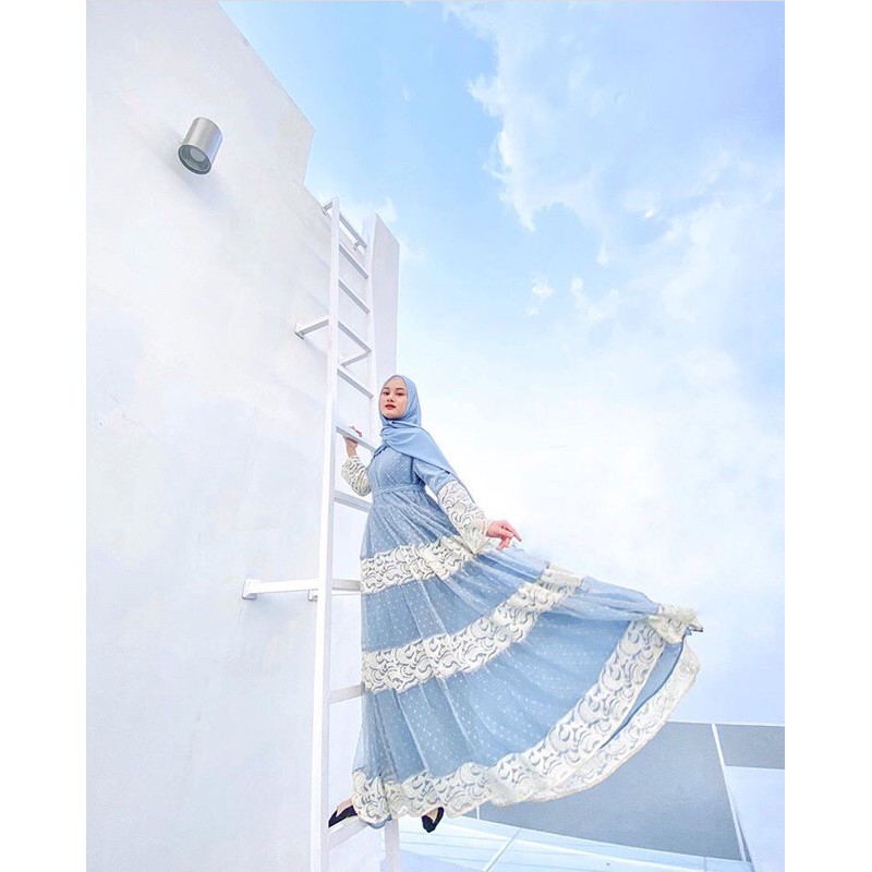 Ready Nayla Dress Ice Blue By Rudeya Syari