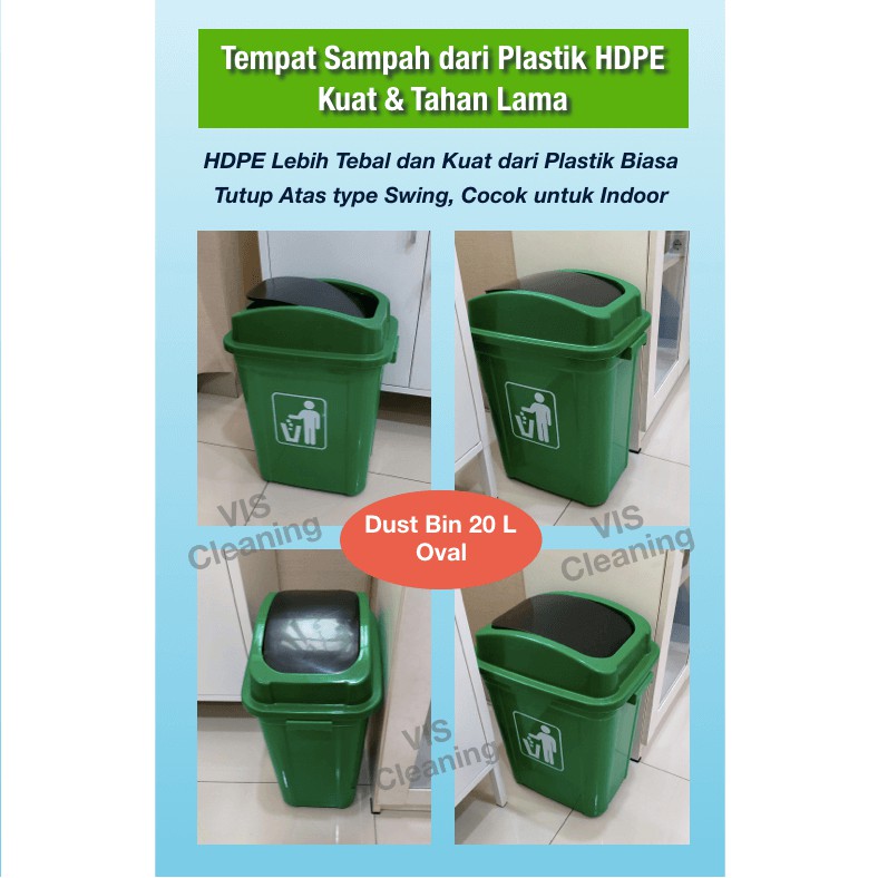 Tempat Sampah Plastik 20 L Tutup Swing Oval ( Dustbin )