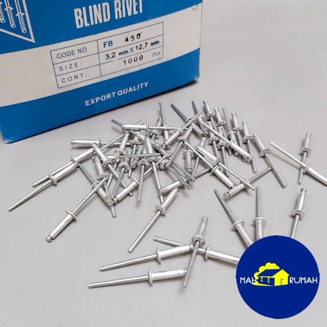 Paku Rivet Rifet Ripet - MASTER BRAND 450 3.2MM X 12.7MM (isi 50 paku)