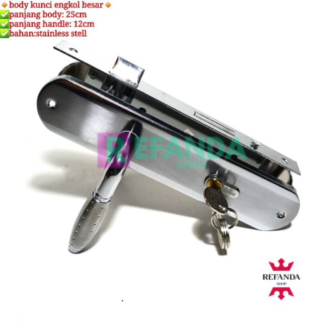 HANDLE KOMPLIT SET + KUNCI PINTU 25CM KUALITAS TEBAL KUAT ORIGINAL / KUNCI 1 SET BUAT PINTU KAMAR