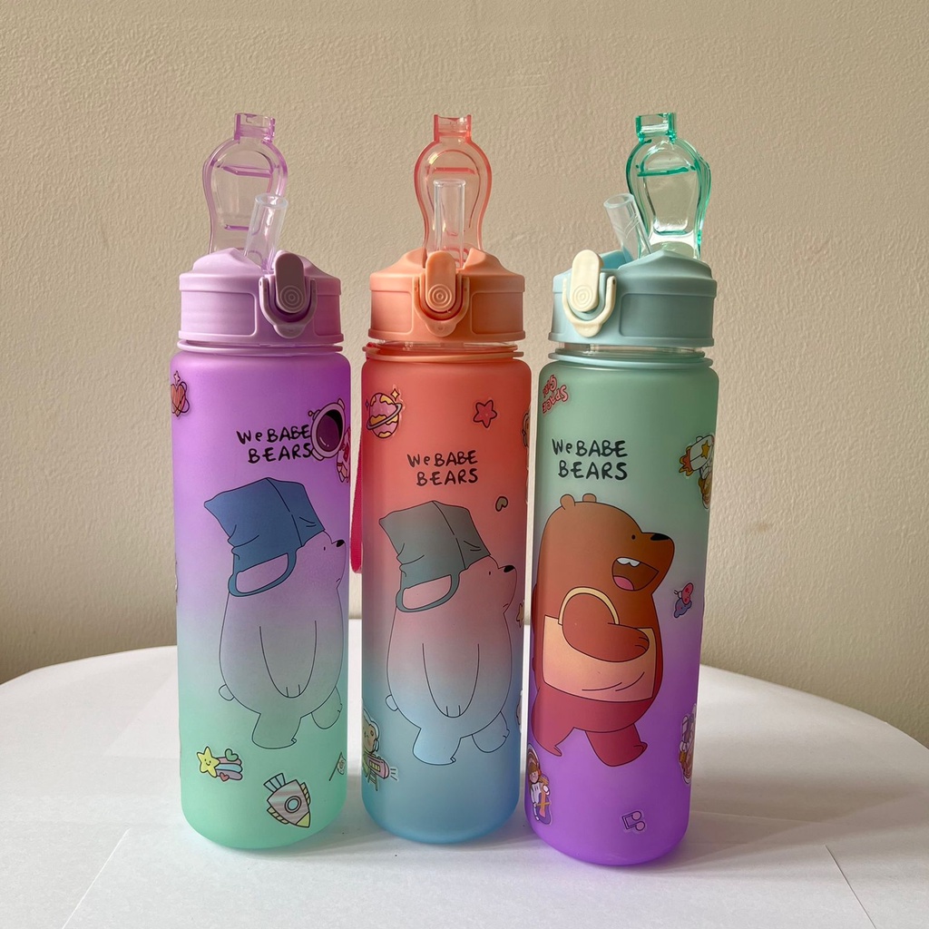 botol minum gradasi warna kapasitas 900 ml , botol  minum lucu